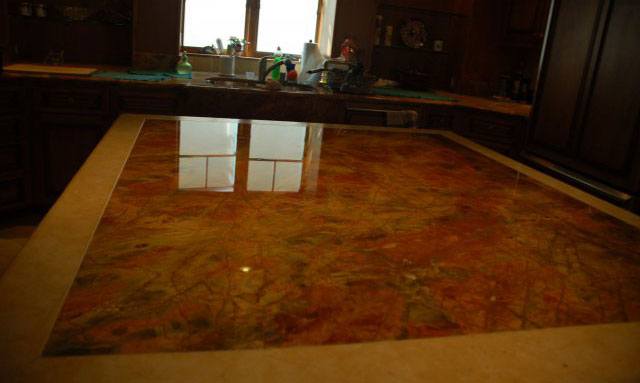 Red Marble Kitchen Island Top