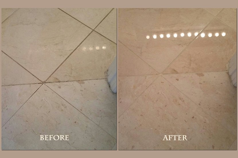 Marble Refinishing and Grout Staining - Set In Stone Restoration