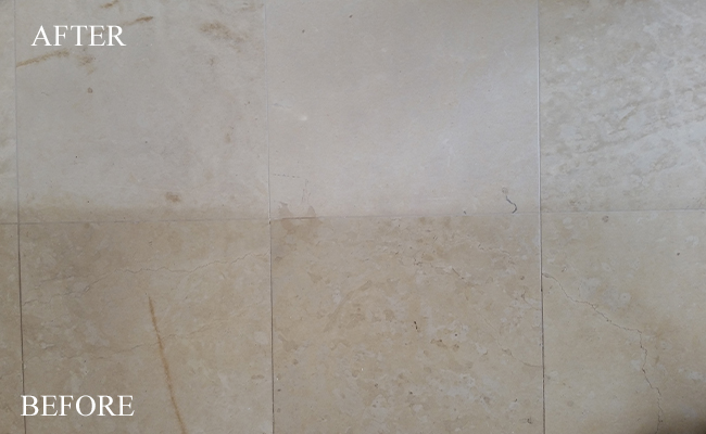 travertine floor before and after