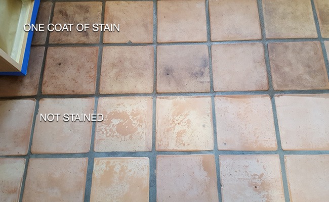 Mexican Pavers A K Saltillo Cleaned, Staining Mexican Tile Floors