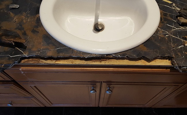 Cracked Marble Countertop