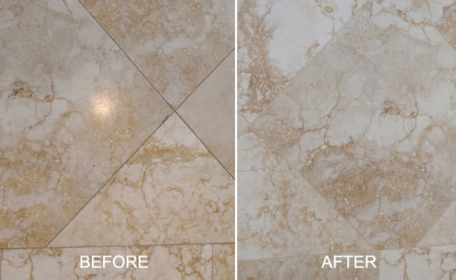 Honed Marble Before and After