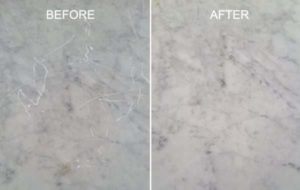Honed Marble Scratches Removed