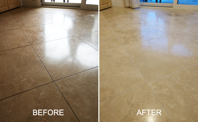 Old Travertine Sealer Removed