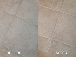 Tile and Grout Before and After