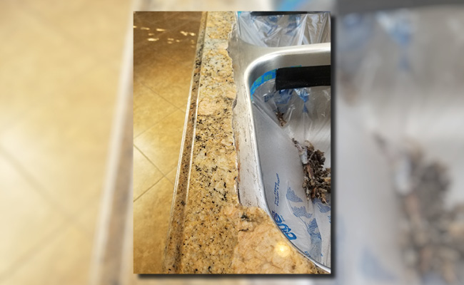 Cracked Granite Sink Cutout Restored