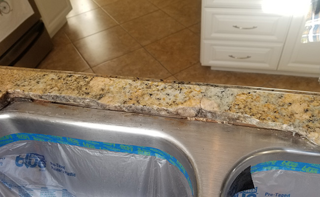 Cracked Granite Sink Cutout Repaired