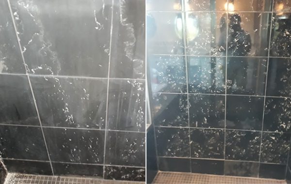 Badly Etched Marble Shower Restored