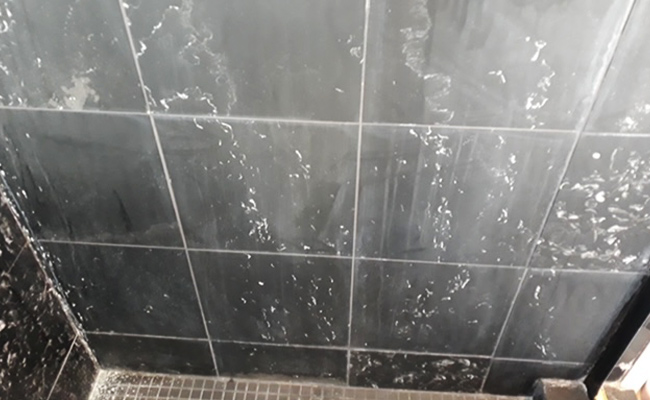 Marble Shower Before Honing and Polishing