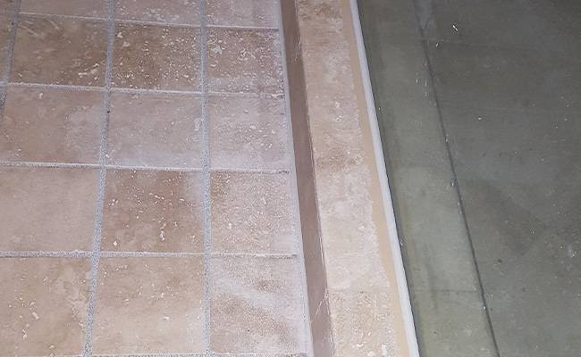 Limestone Shower Threshold Repair