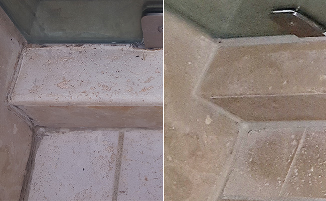 Limestone Shower Threshold Repair