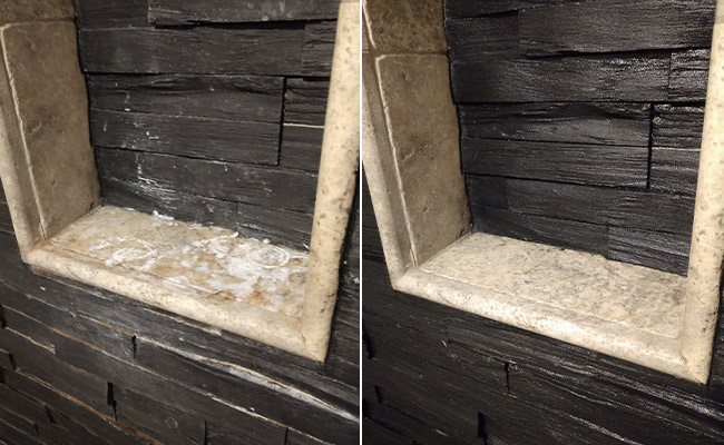 Shower Niche Before and After