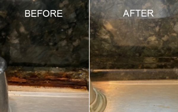 Crack Behind Granite Sink Repaired