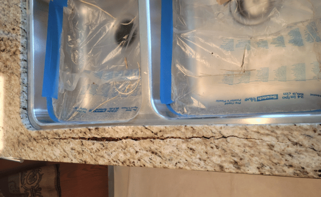 Granite countertop crack