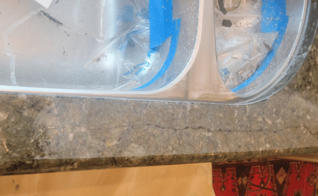 Granite crack during repair